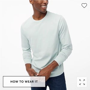 J.Crew Men’s Long Sleeve Washed Jersey Tee in barely blue